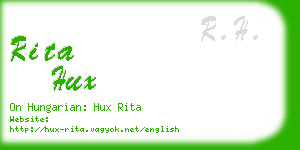 rita hux business card
